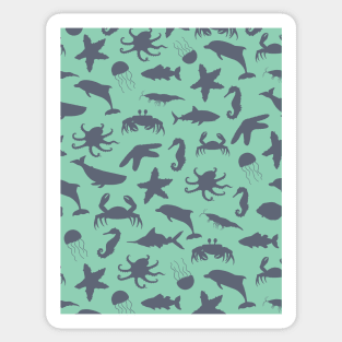 Underwater silhouette animals world Sticker